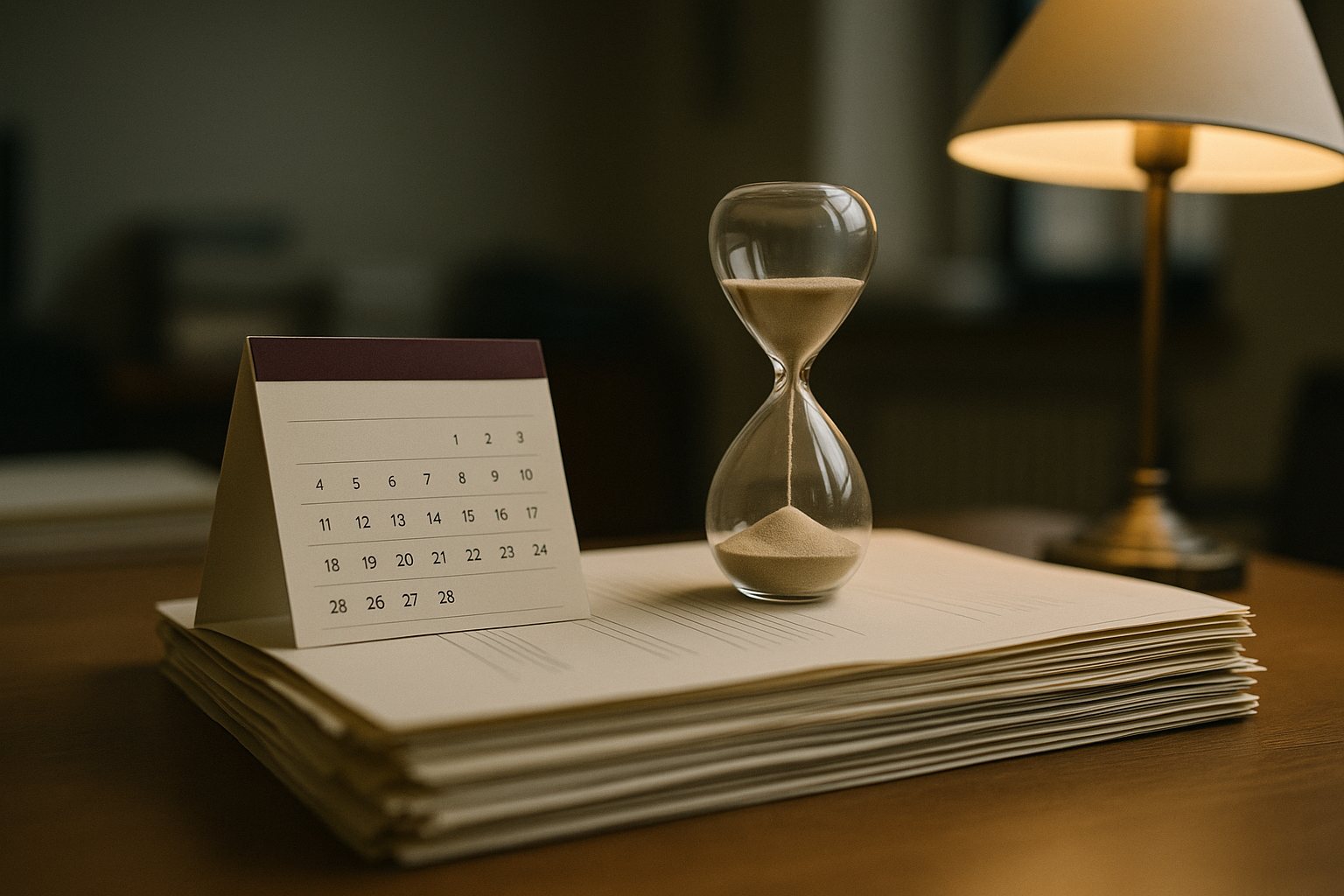 Calendario y reloj de arena sobre expedientes: nuevo plazo de prescripción del art. 1964 CC