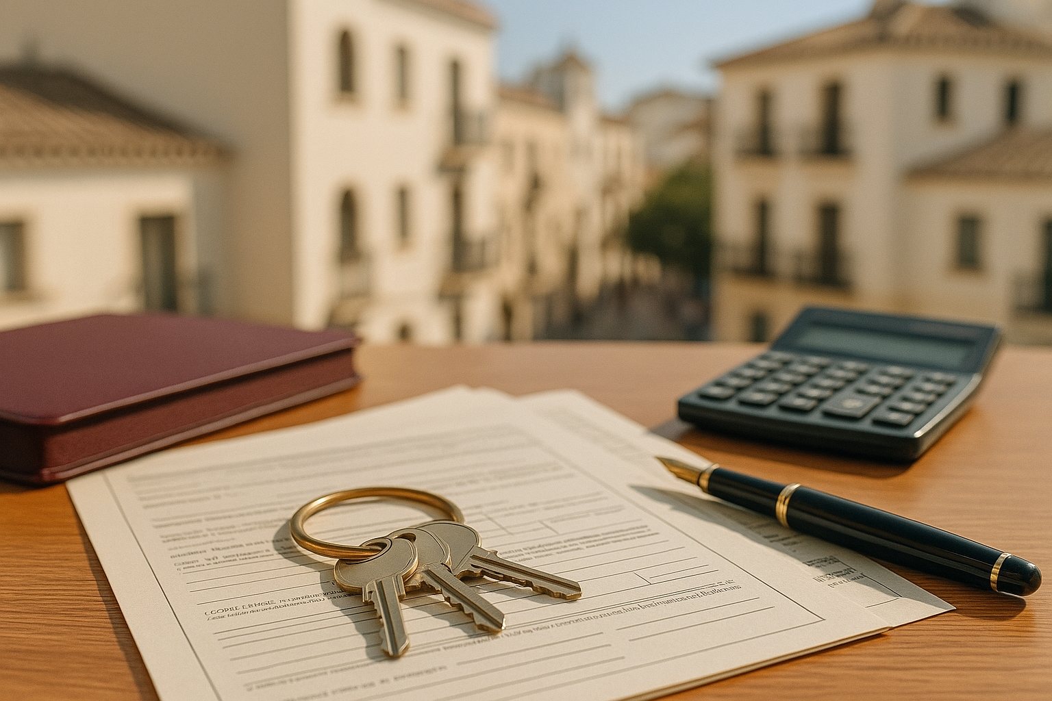 Llaves de una vivienda sobre escrituras y documentos del impuesto de sucesiones en Madrid
